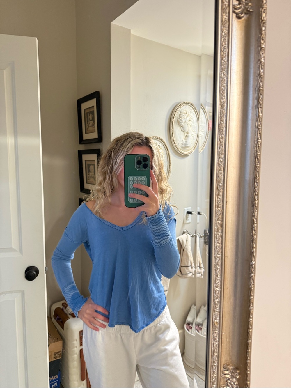 Free people blue long sleeve